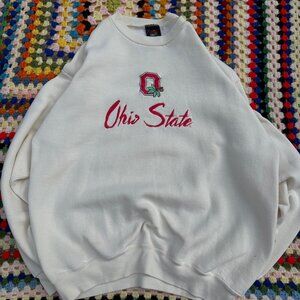 Vintage Ohio State Sweatshirt – White Crewneck Pullover  Size XL